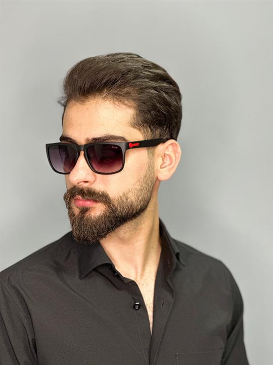 عینک آفتابی مردانه اورجینال مشکی ری بن shn مستطیلی یووی400